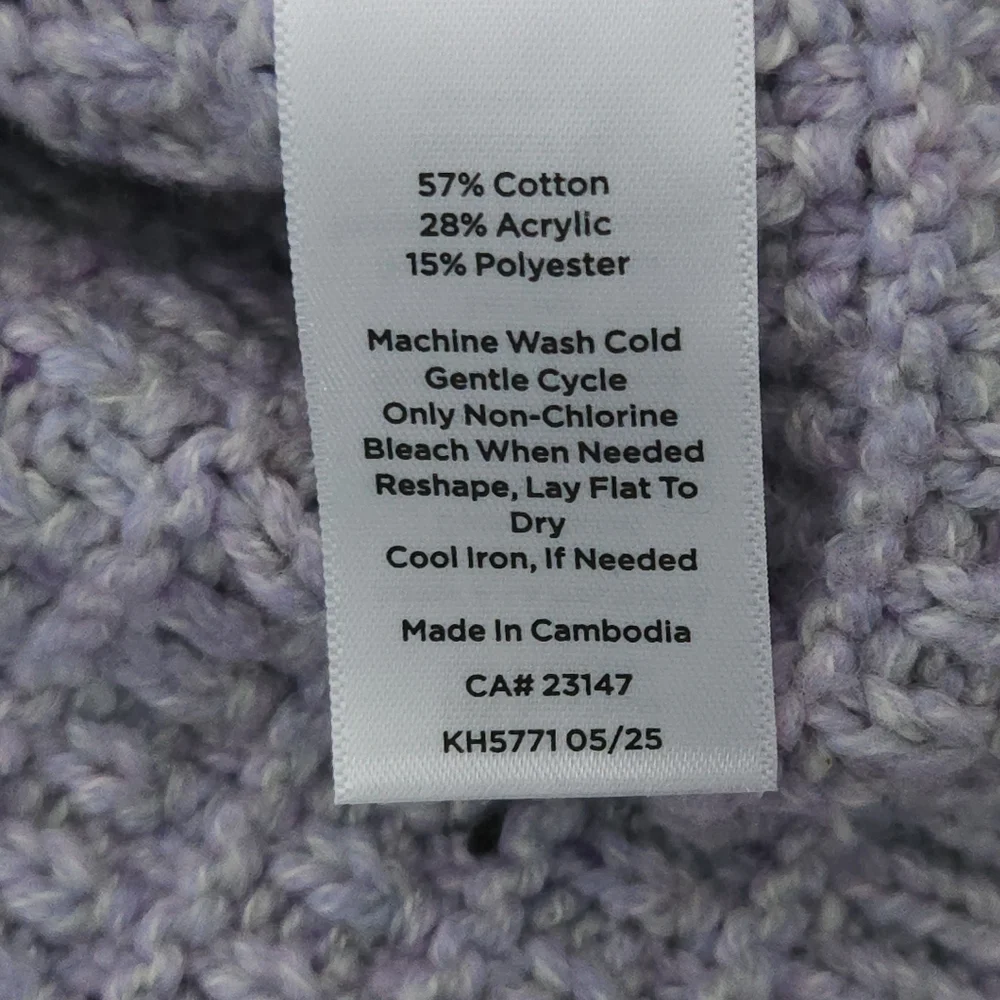 Talbots Petite LP Lavender Zip Cardigan Waffle Knit Quiet Luxury Old Money Cotta
